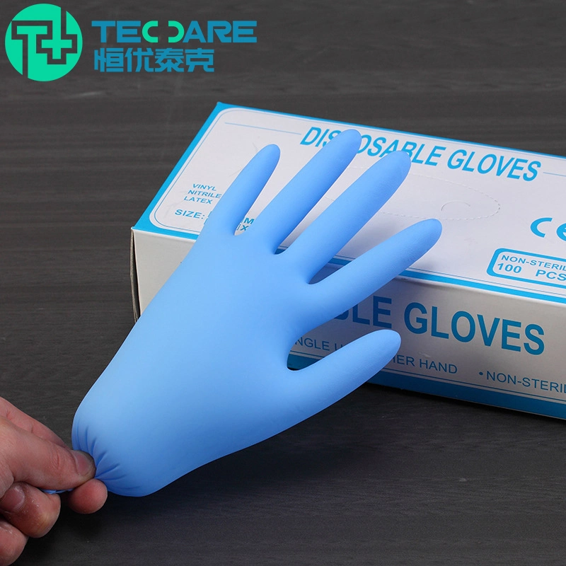 China Wholesale Disposable Safety Protective Powder Free Nitrile Gloves with En374